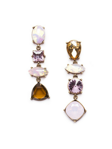 Amber Pink Crystal Earrings