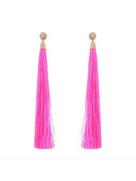 Bella Tassel Pink Earrings
