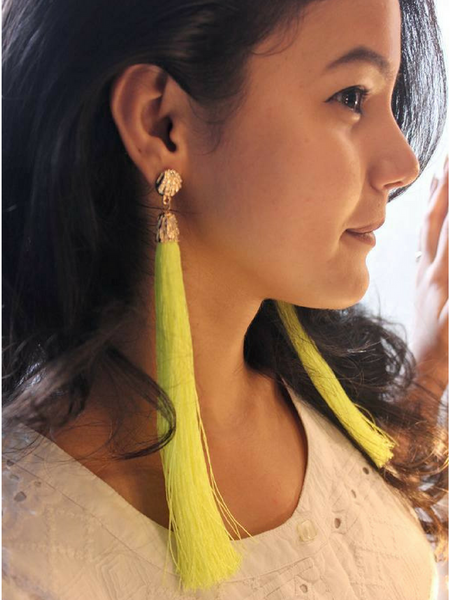 Bella Tassel Neon Earrings