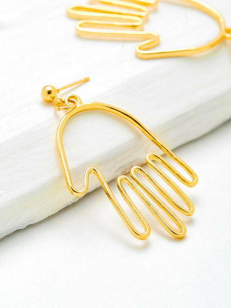 Abstract Hand Gold Earrings