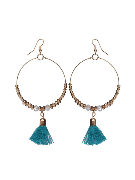 Single Tassel Blue Earrings