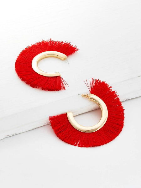 Arch Earrings Red