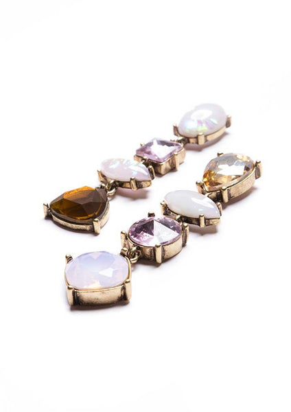 Amber Pink Crystal Earrings