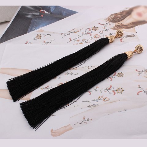 Bella Tassel Black Earrings