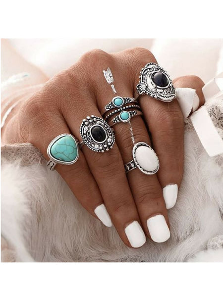 Antique Ring Set (Silver/Turquoise)