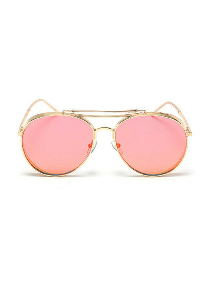 ROUNDED AVIATORS SILVER SUNGLASSES