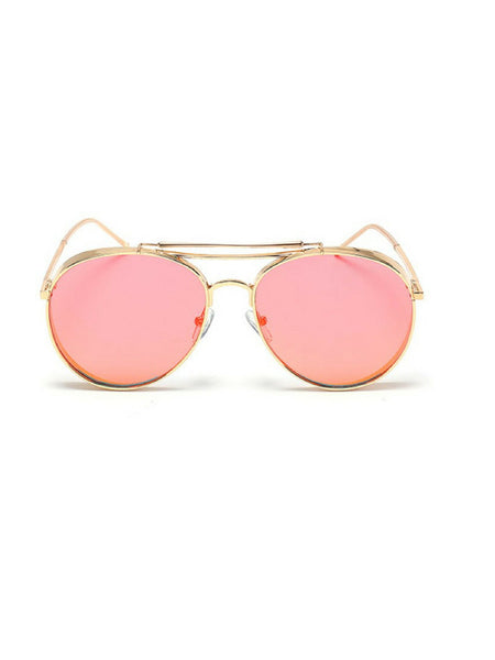 ROUNDED AVIATORS ROSE GOLD SUNGLASSES