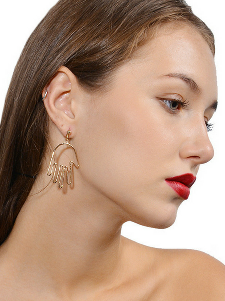 Abstract Hand Gold Earrings