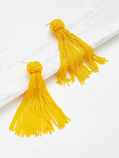 Sunshine Knot Tassel Earrings