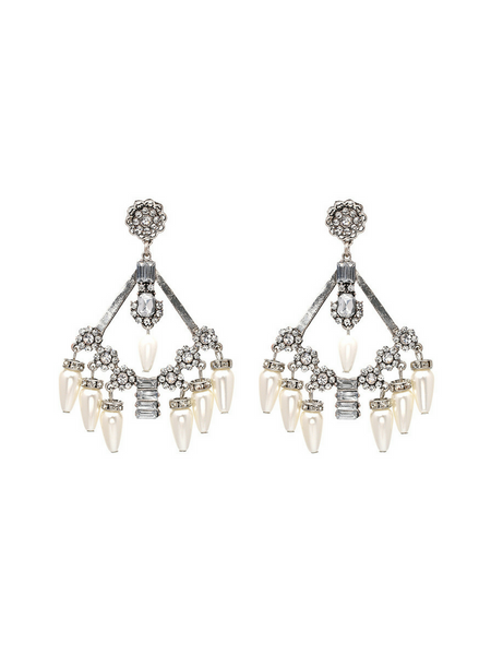 Crystal Frost with Marble Design Earrings