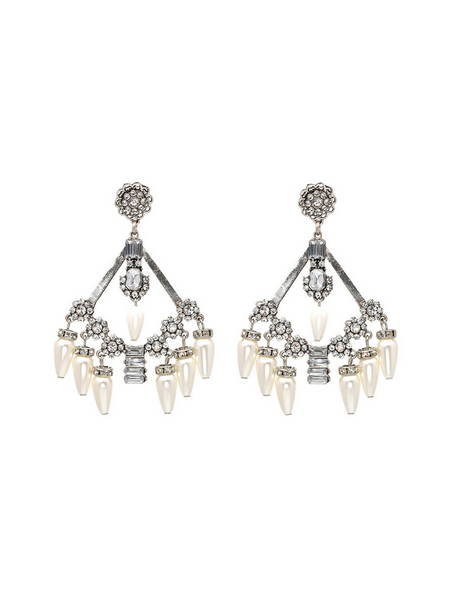 Studded Pearl Drop Earrings