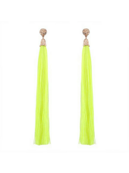 Single Tassel Red Earrings