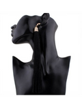 Bella Tassel Black Earrings