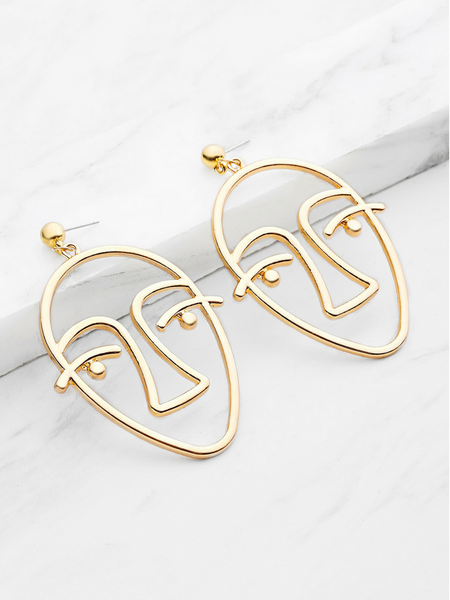 Crystal Frost with Marble Design Earrings