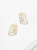 Abstract Shape Gold Earrings