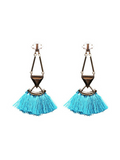 Fringe Tassel Blue Earrings