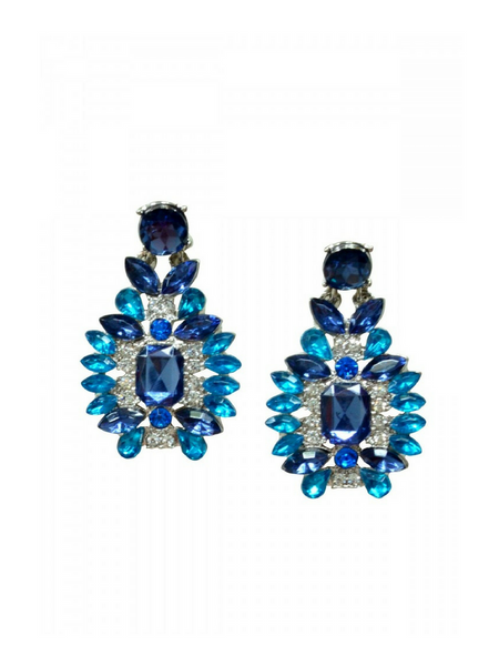 Crystal Frost with Marble Design Earrings