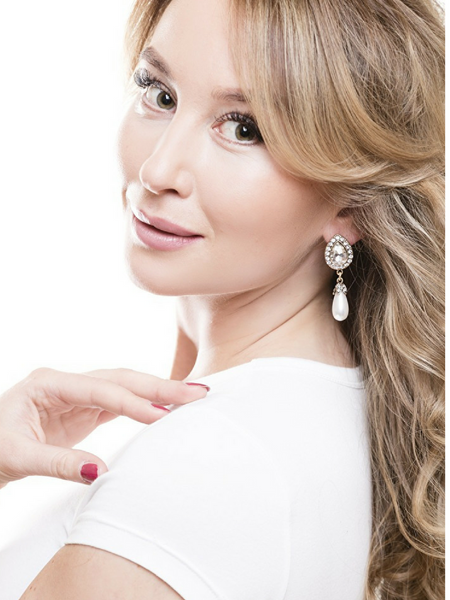 Amber Pink Crystal Earrings