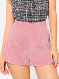 Pocket Side Pink Corduroy Shorts