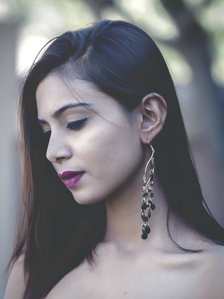 Danglers Black Earrings