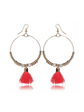 Single Tassel Red Earrings