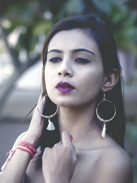 Monochrome Buttoned Earrings