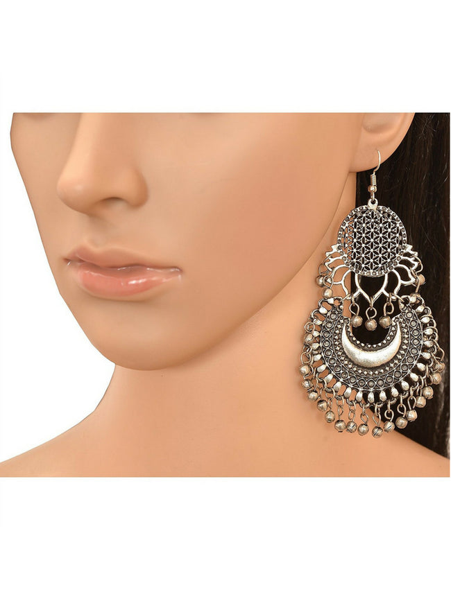 Patakha Chandbalis Silver Earrings