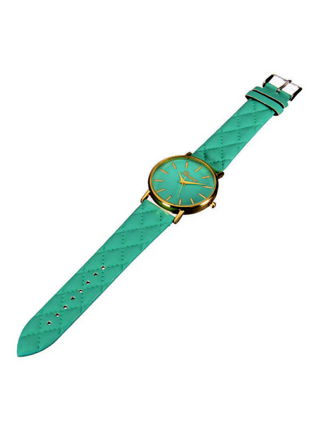 QUILTED MINT WATCH