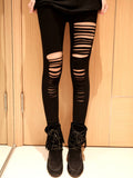 Cool Black Punk Stripes Style Leggings