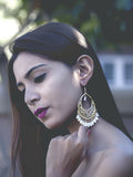 Chandabali  White Earrings