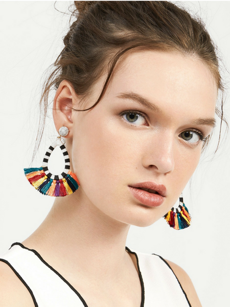 Abstract Face Gold Earrings