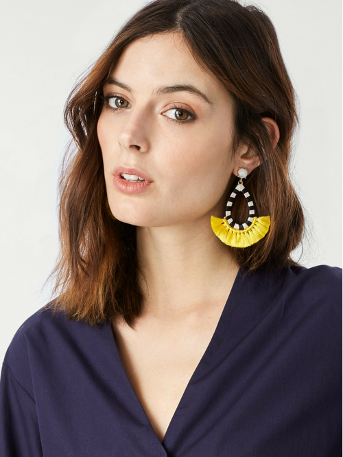 Vivian Tassel Yellow Earrings