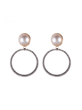 Studded Pearl Drop Earrings
