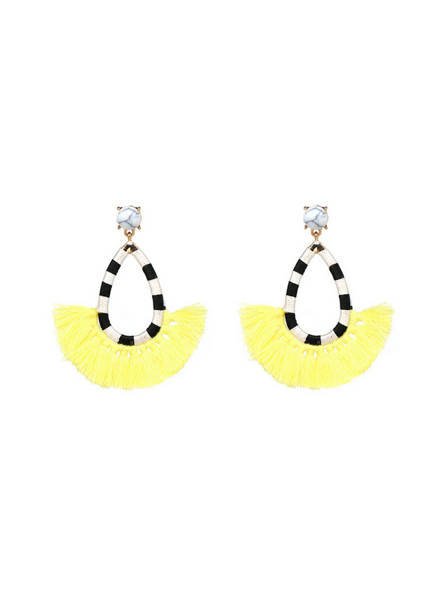 Vivian Tassel Yellow Earrings