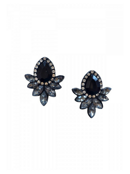 Rangeen Chandbalis Earrings (Black)