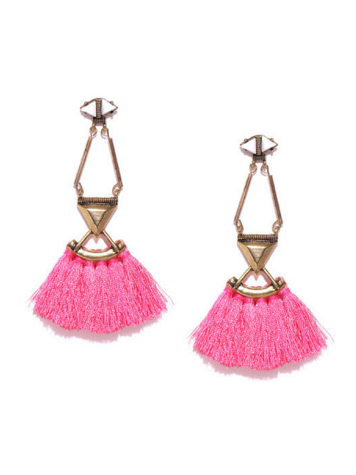 Fringe Tassel Pink Earrings