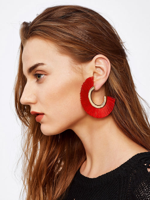 Arch Earrings Red