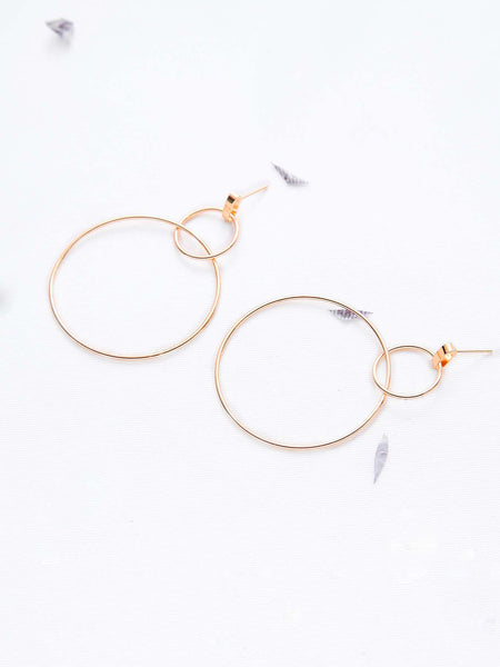 Double Hoop Gold Earrings