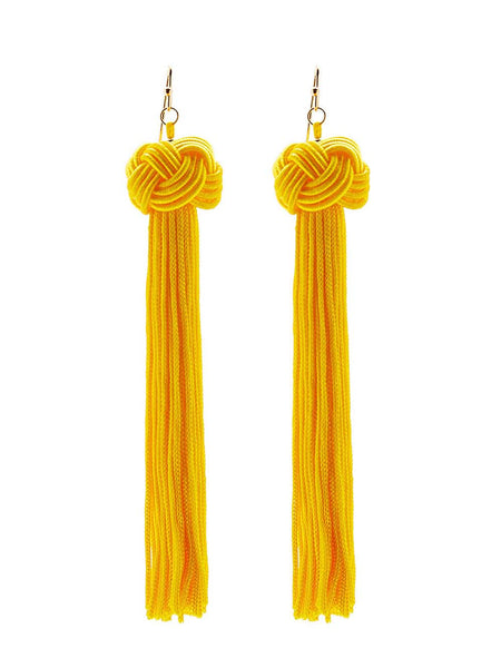 Sunshine Knot Tassel Earrings