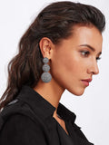 Monochrome Buttoned Earrings
