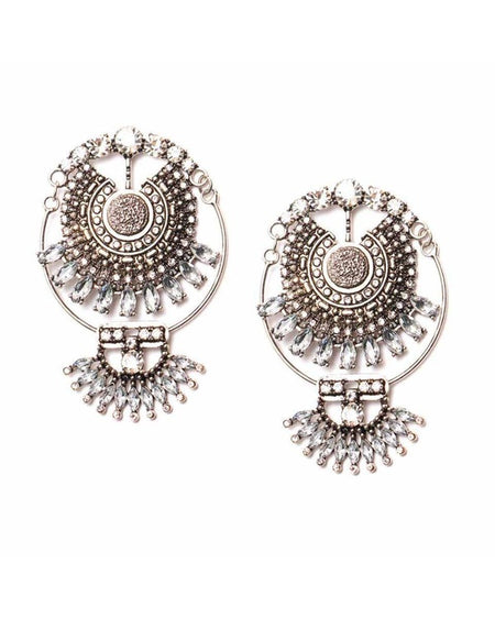 Crystal Frost with Marble Design Earrings