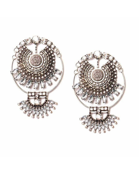 Rangeen Chandbalis Earrings (Black)