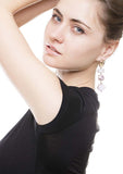 Amber Pink Crystal Earrings