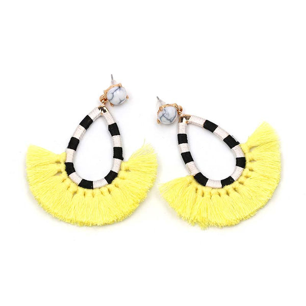 Vivian Tassel Yellow Earrings