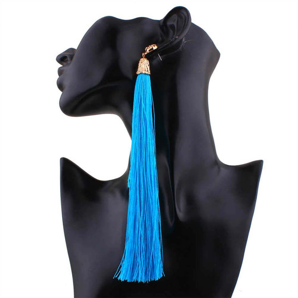 Bella Tassel Blue Earrings
