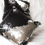 Mermaid Cushion Cover - Silver/Black