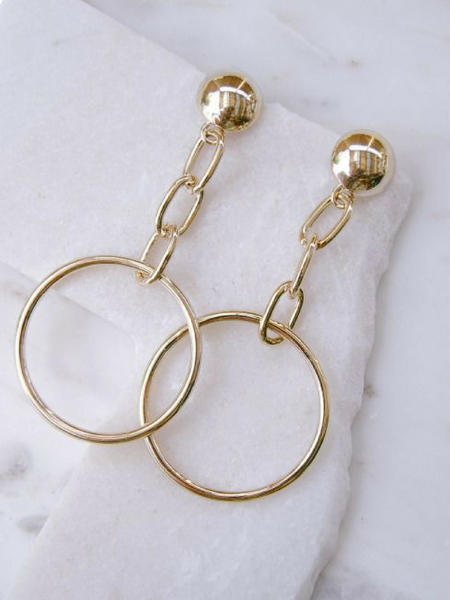 Crystal Frost with Marble Design Earrings