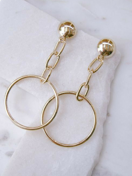 Abstract Face Gold Earrings