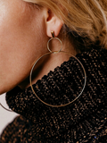 Double Hoop Gold Earrings